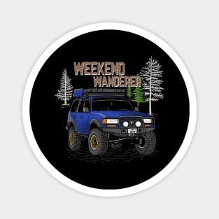 Toyota Land Cruiser Weekend Wanderer - Blue Toyota Land Cruiser for Outdoor Enthusiasts Magnet